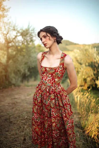 Elouise Kleid wildflowers red