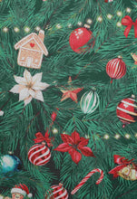 Laden Sie das Bild in den Galerie-Viewer, Langärmliges Kleid Scarlette mit Weihnachtsbaummuster in Green
