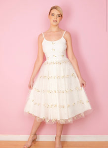 Priscilla Daisy Prom Dress ivory