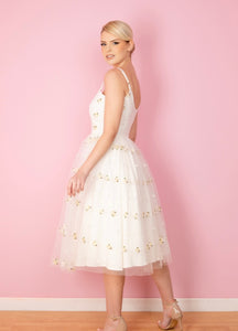 Priscilla Daisy Prom Dress ivory