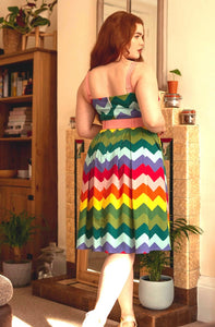 Dorothy Rainbow Chevron Swing Dress