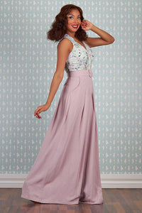 Corina-Rosite Miss Candyfloss signature sleeveless cotton-linen blend floral Jumpsuit