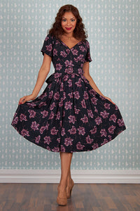 Diana-Lou 1940s viscose floral summer Dress