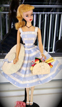 Laden Sie das Bild in den Galerie-Viewer, Barbie x Unique Vintage Blue &amp; White Suburban Shopper Sundress
