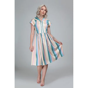 Judy Teacup Stripe Swing Dress