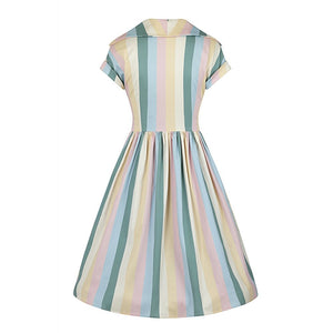 Judy Teacup Stripe Swing Dress